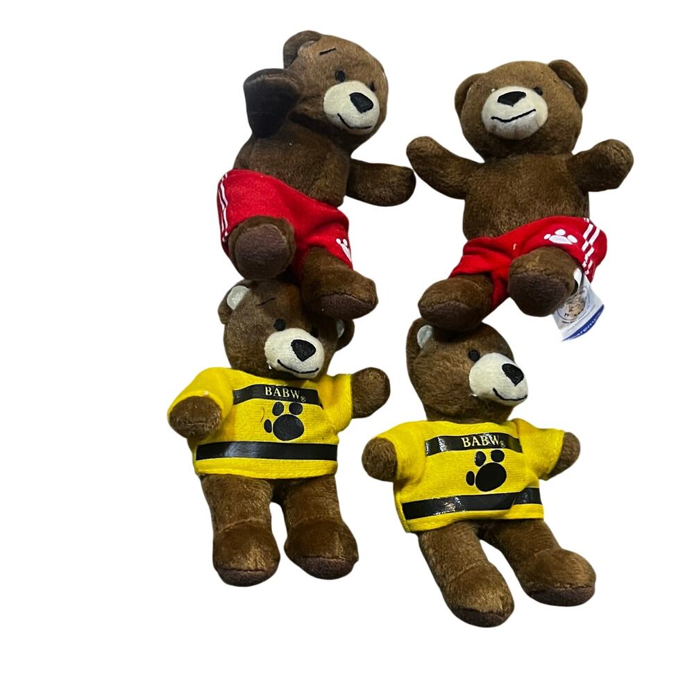 McDonald's BUILD A BEAR Bearemy 4.5" Stuffed Animal Plush Brown‎ Mini Toy Lot 4